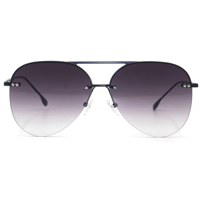 Megan 2 - Faded Black Metal Aviator Sunglasses