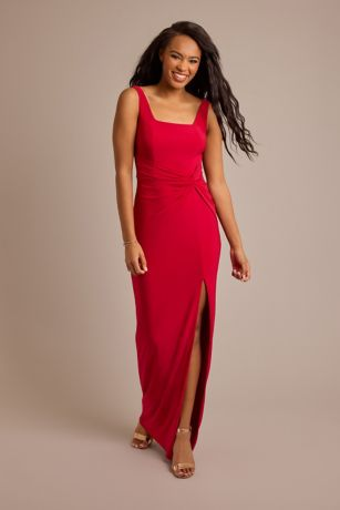 Jersey Knotted Tank Sheath Dress