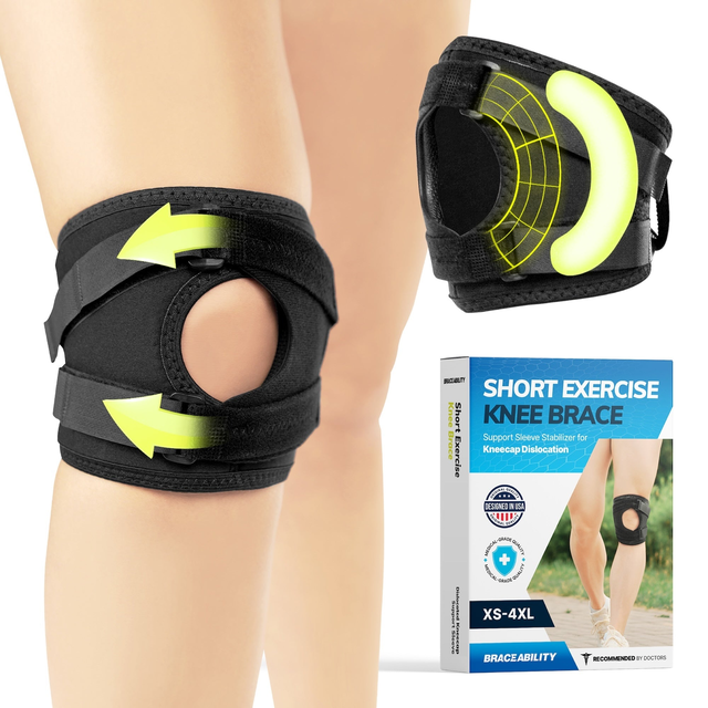 Short & Lightweight Patella Tracking Brace for Runner's Kneecap Pain, Dislocation & Subluxation