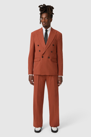 Syrah Oversized Burnt Orange Pinstripe Suit