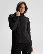 Women's Mt Aspiring Hooded Fleece Jacket  - Black Stingray