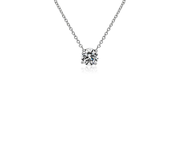 Lab Grown Diamond Floating Solitaire Pendant in 14k White Gold (1 ct. tw.)