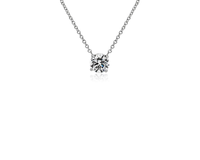 Lab Grown Diamond Floating Solitaire Pendant in 14k White Gold (1 ct. tw.)