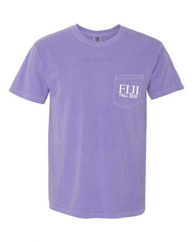 FIJI Fraternity - Phi Gamma Delta Greek Letter Comfort Colors Pocket Tee