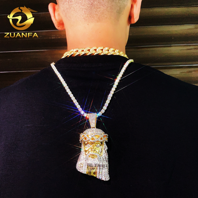 Fair Deal Jesus Pendant 3D Design Ready Stocks 5A Cubic Zirconia Jewelry Iced Out Diamonds Custom Pendant