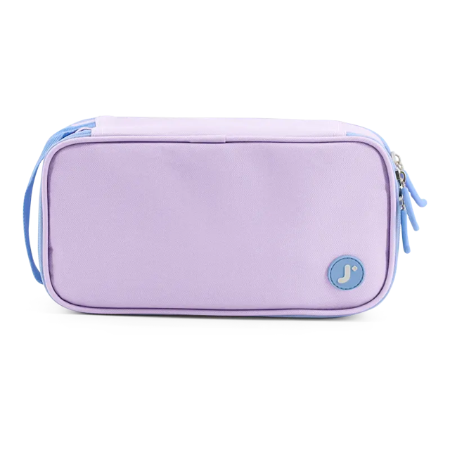 Doodle Pencil Case with Handle Strap in Purple