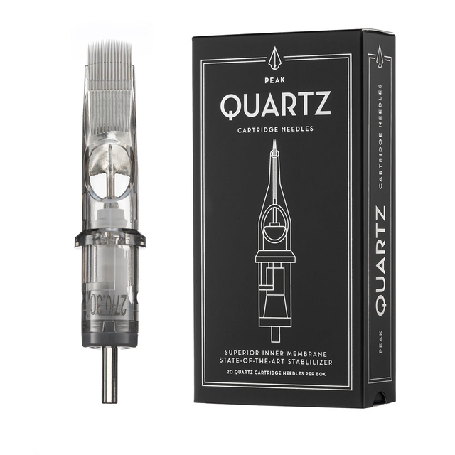 Peak Quartz Needle Cartridges — #12 Curved Mag Shaders Medium Taper — Box of 20