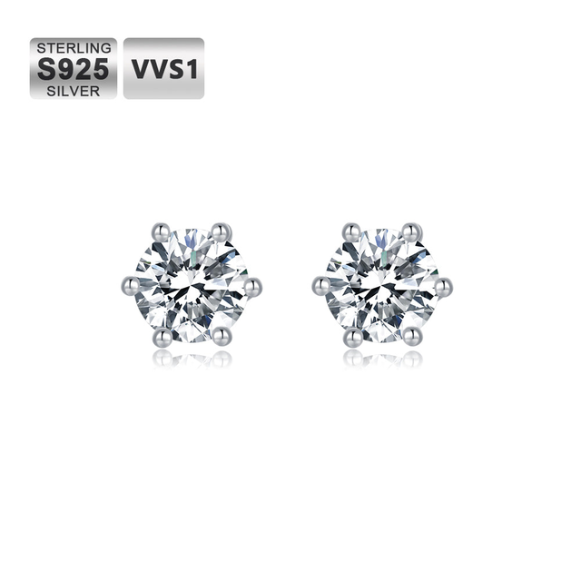 0.5 Carats *2 VVS1 Moissanite Earrings 0059