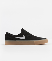 Nike SB Janoski Slip On Remastered Shoes - Black / White - Black - Gum Light Brown