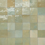 Zagora 2" x 2" Glossy Zellige Mosaic Tile in Vert Gris