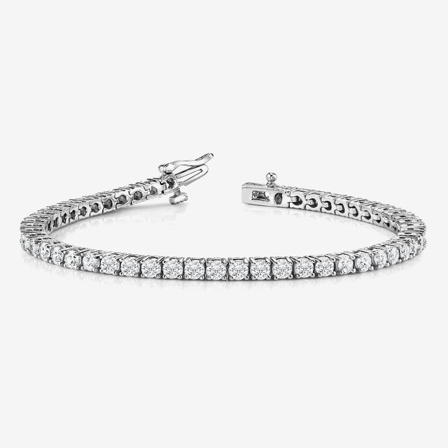 Four-Prong Lab Grown Diamond Tennis Bracelet 14kt White Gold