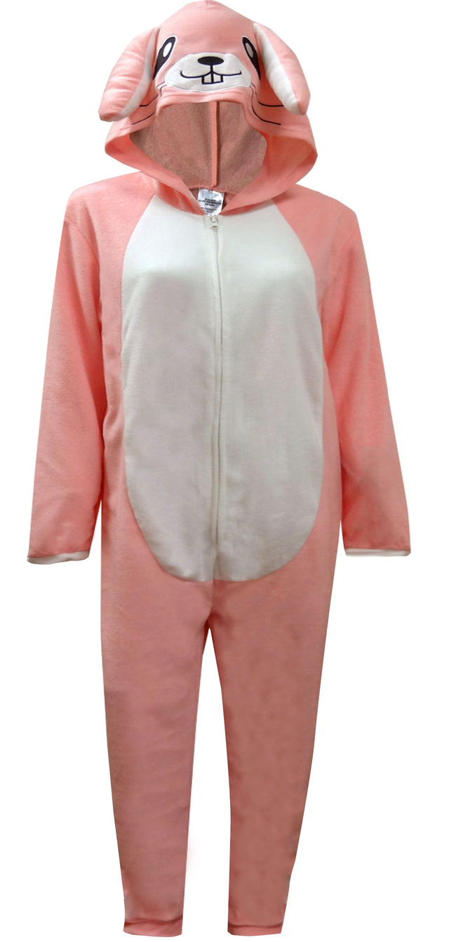 Adorable Pink Easter Bunny Hooded Onesie Pajama