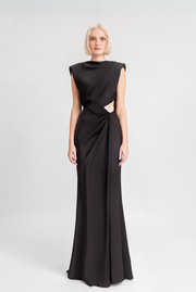 Black Column Evening Gown