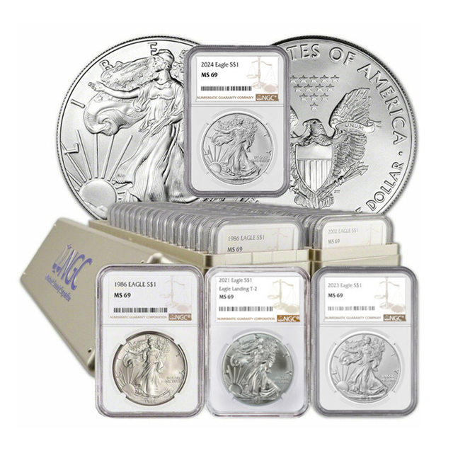 1986-2024 American Silver Eagle 40-Coin Set NGC MS69