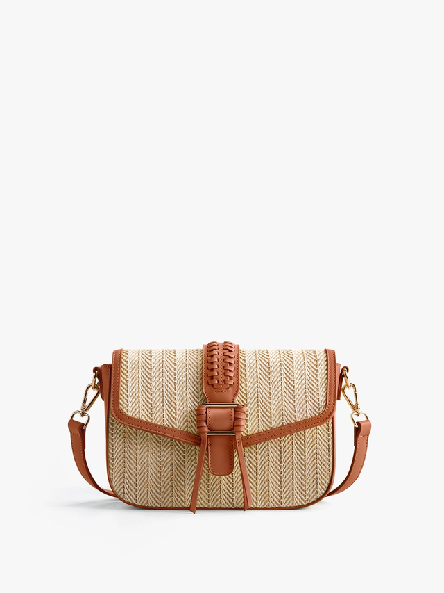 Marina Raffia Straw Crossbody Bag