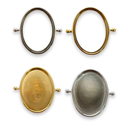 CONQUERing Oval Blank Element for DIY Silver or Gold Jewelry