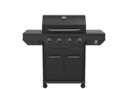 4-Burner Gas Grill with Side Burner in Black