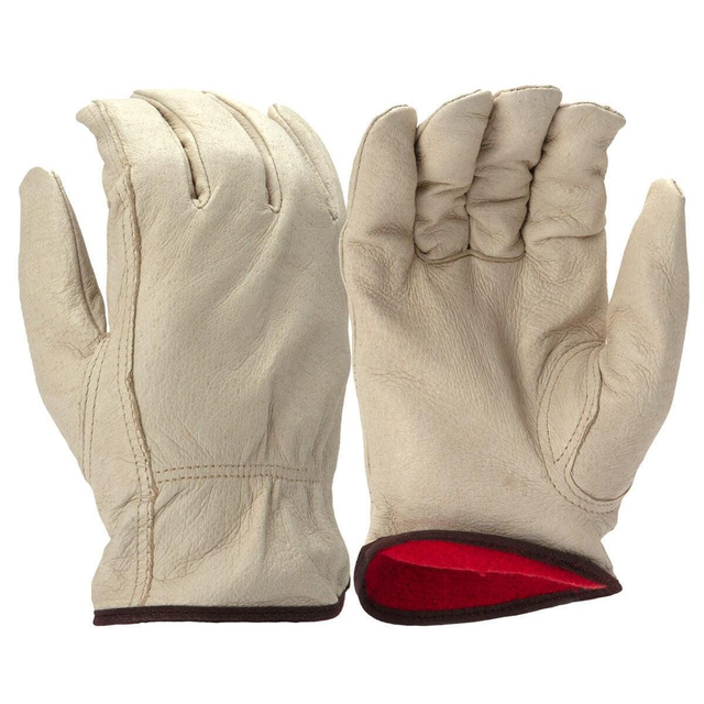 Pyramex GL4003K Winter Fleece-Lined Pigskin Leather Gloves w/ Keystone Thumb