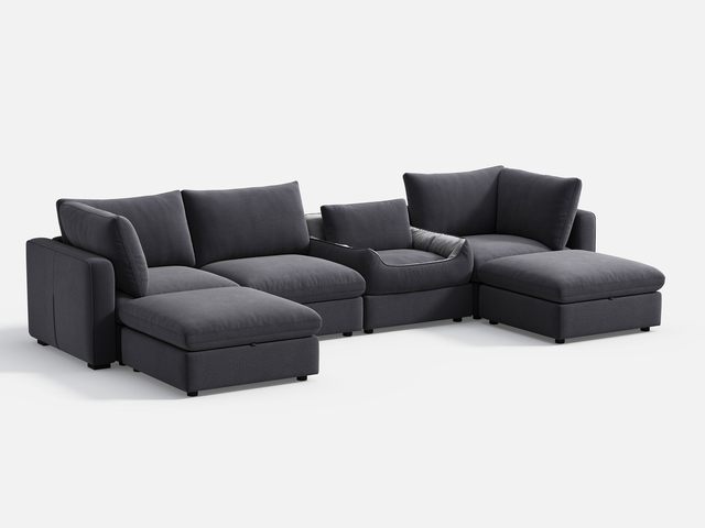 RUBIK V 4 Seats with 2 Ottomans & Pet Bed Module