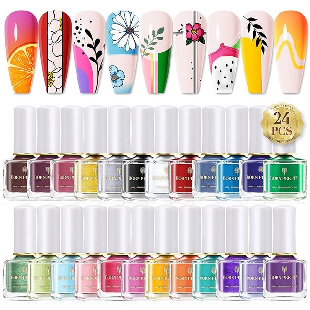 [US ONLY] 24 Colors Nail Stamping Polish Set