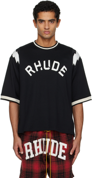 Black 'Rhude' Lightning Ringer Jersey T-shirt