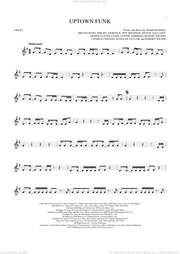 Uptown Funk (feat. Bruno Mars) sheet music for violin solo (PDF)