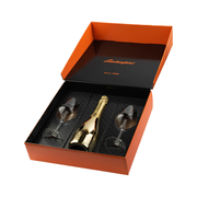 Lamborghini Gold Sparkling w/ Crystal Glasses