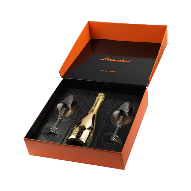 Lamborghini Gold Sparkling w/ Crystal Glasses