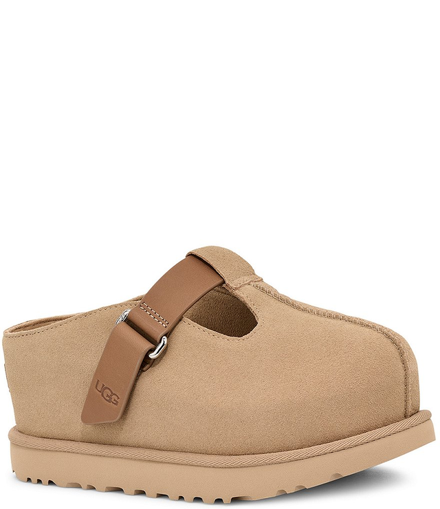 UGG Goldenstar Hi T-Strap Suede Platform Mary Jane Slip On Clogs