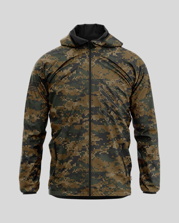 Woodland Digital Camo We The People - Rain Jacket