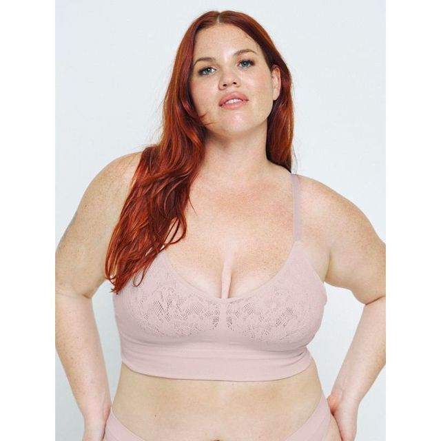 The Mid V Lined Wire-free Bra - Vintage Rose