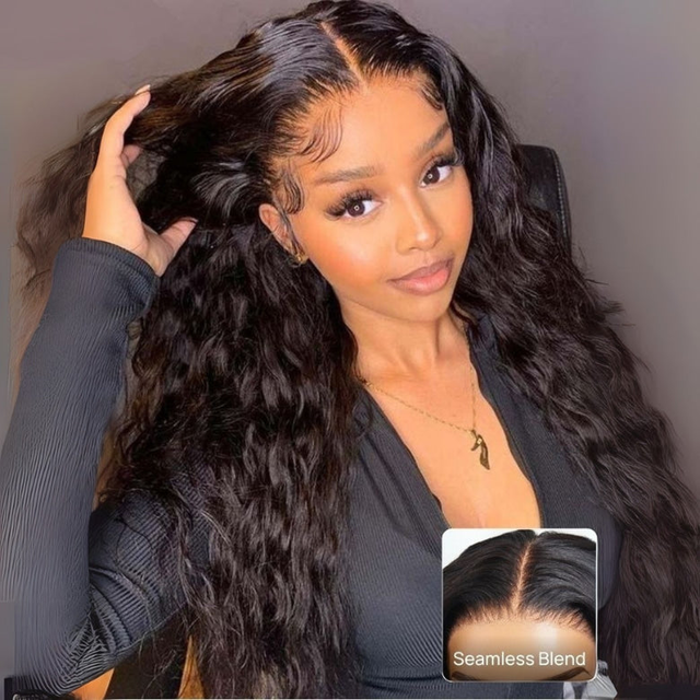 Klaiyi Breezy Wet Wave 13x4 Pre Everything Lace Frontal Effortless Glam Wig Put On and Go With Invisi Drawstring