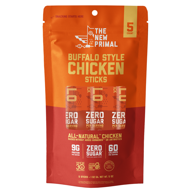 Buffalo Style Chicken Sticks, All-Natural Chicken, Zero Sugar (5 Sticks)