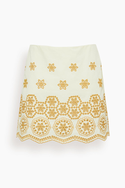 Clarisse Skirt in Ivory/Marigold Multi