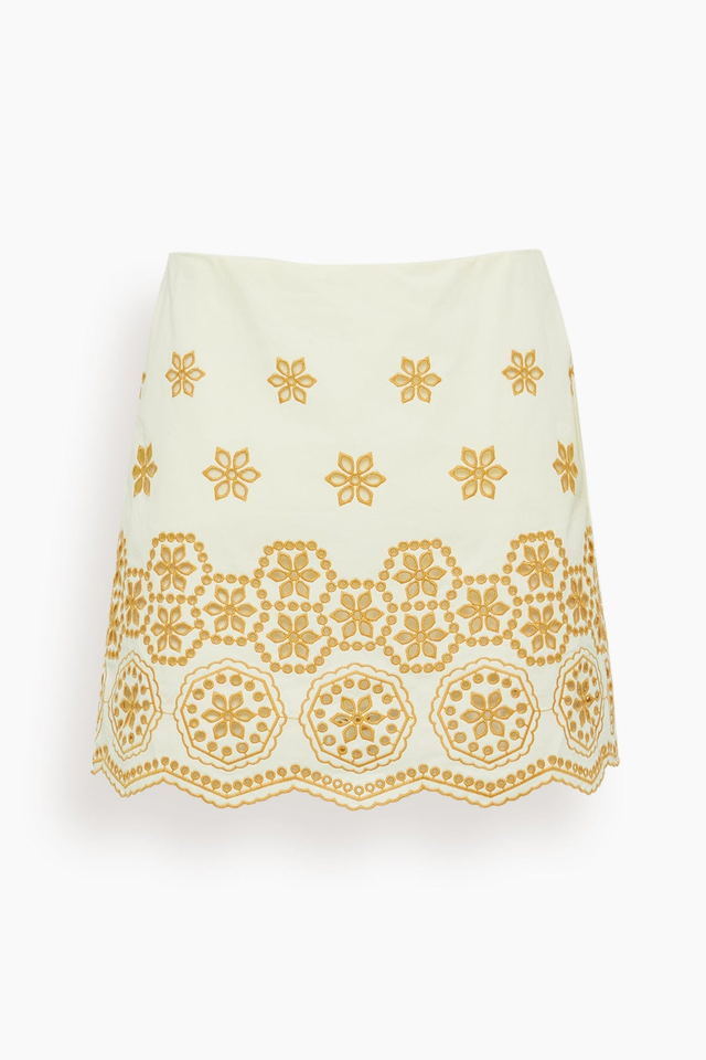 Clarisse Skirt in Ivory/Marigold Multi