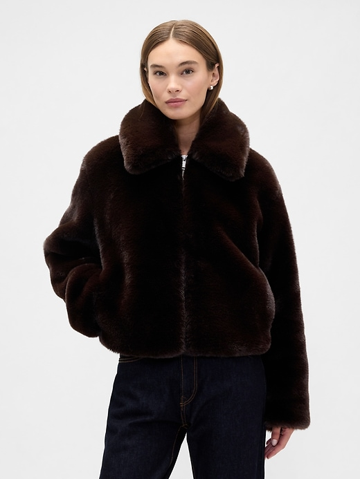 100% Recycled Relaxed Faux-Fur Jacket