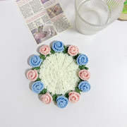Mother's Day Gifts Handmade Crochet Rose Bouquet Coaster Set Transformable Floral Coaster & Home Decor Unique Eco-Friendly Gift