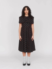Micro Polka Big Collar Dress