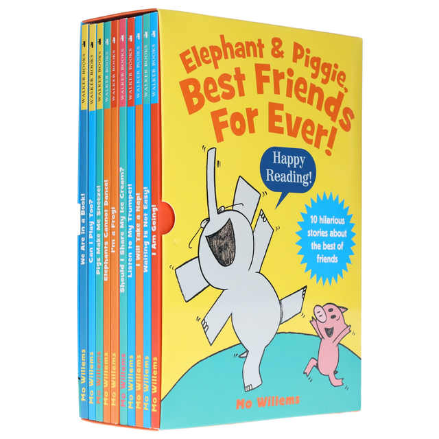 Elephant & Piggie, Best Friends For Ever! Series by Mo Willems: 10 Picture Books Collection Box Set - Ages 4-8 - Paperback