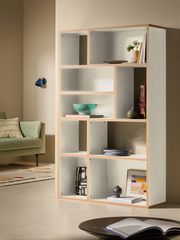 Zayla Wide Tall Shelving Unit in Grey