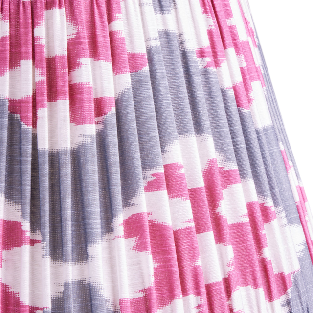 40cm straight empire silk ikat shade in pink and pewter Darjee