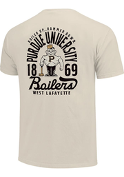 Purdue Boilermakers Youth Ivory Vintage Mascot Overlay Short Sleeve T-Shirt