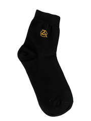 Extra-Extra Wide Black Zeba Crew Socks 6-Pack