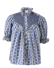 Milvia Blue Printed Blouse