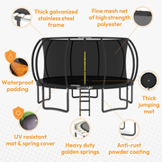 Jumpzylla Premium Trampoline with Extra Protection | ASTM Safety Certified