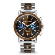 Limited Edition Cameroon Ebony Taylor Guitar Stainless Steel Chrono 44mm