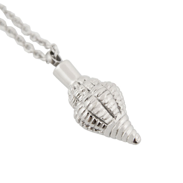 Seashell Cremation Pendant in Stainless Steel