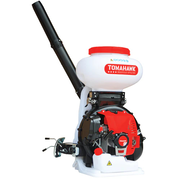 Tomahawk - 4 Gallon Motorized Backpack Spreader with 79cc Engine for Fertilizer, Pesticide, Rock Salt - TGS30