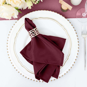 5 Pack Burgundy Cloth Napkins with Hemmed Edges, Reusable Polyester Dinner Linen Napkins - 17"x17"
