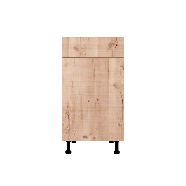 Rustic Oak 12" - 24" Base Cabinet - Single Door / Single Drawer